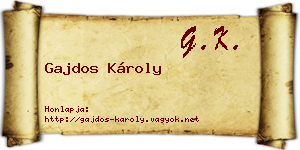 Gajdos Károly névjegykártya