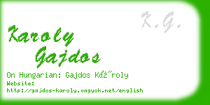 karoly gajdos business card